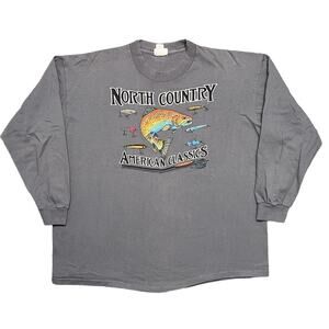 Billabong Rainbow Trout American Classic Vintage USA Long Sleeve Tee Mens Large